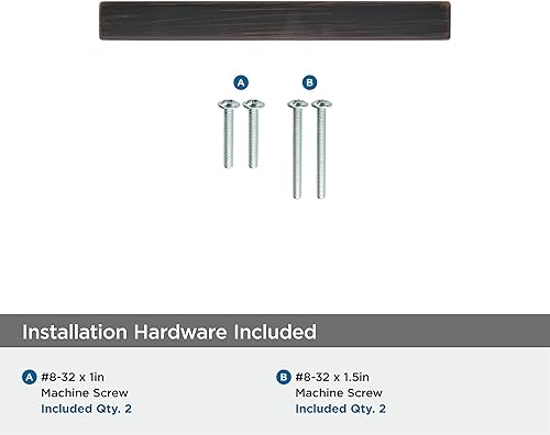 Miniatura 5 de Amerock  Mango de gabinete  Bronce aceitado  3 pulgadas (2.992 in) de centro a centro  Monumento  Paquete de 2  Jaladera de cajón  Asa de cajón