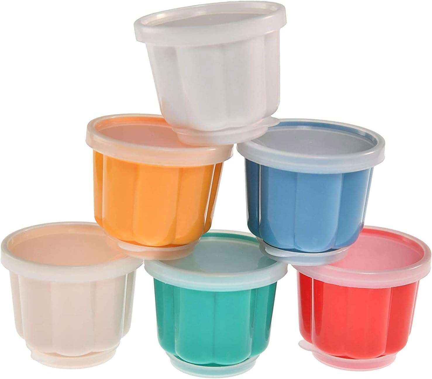 Juego de vasos peque os de pl stico con tapa de home-x moldes de pl  stico reutilizables para gelatina helado postres contenedores peque os  para