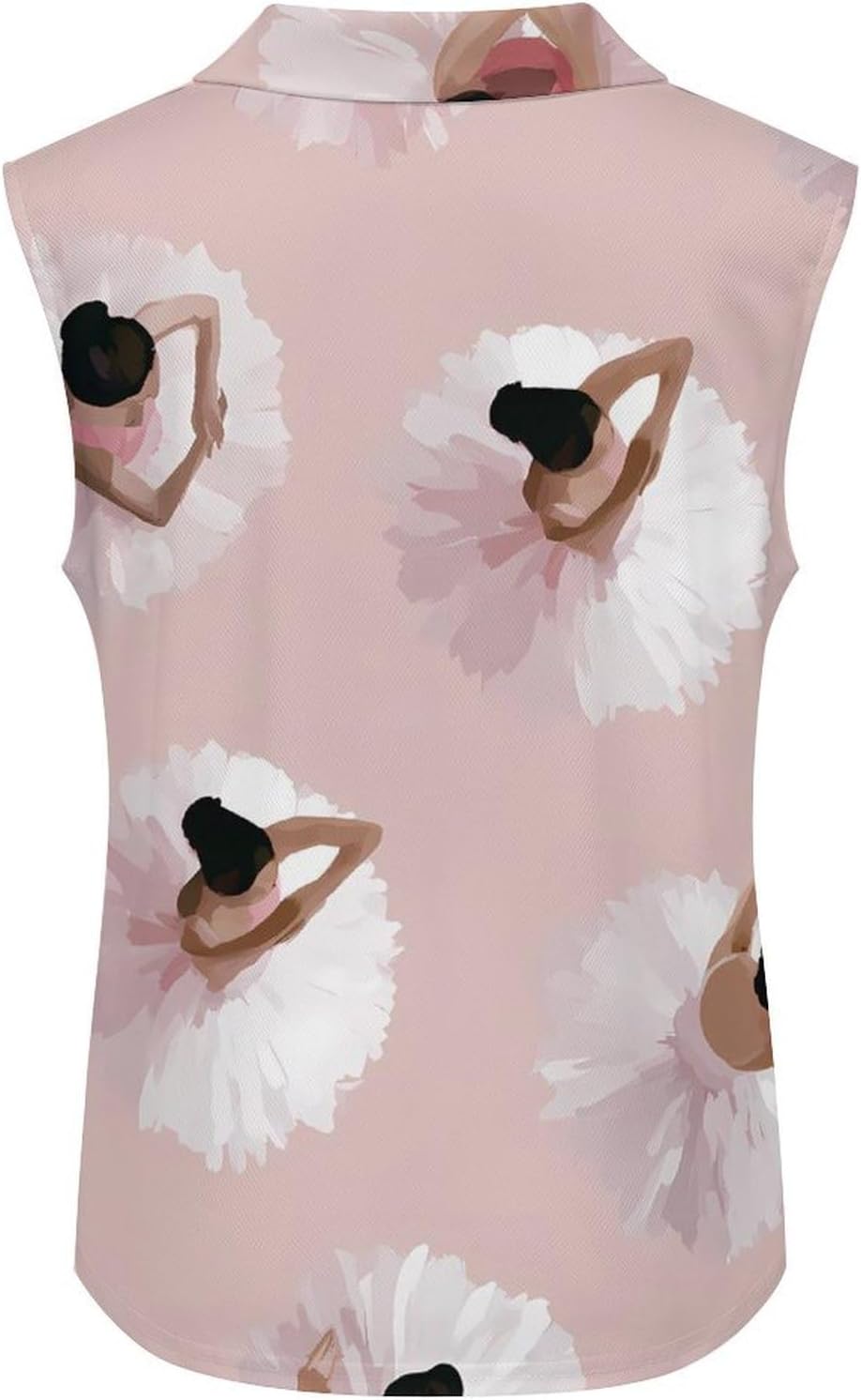 Ballerina Dancer Women Sleeveless Collared Golf Polo Shirt | V Neck Tank Top,Breathable Tennis Shirts