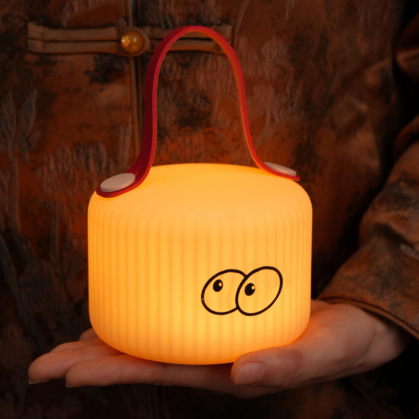 Lantern Night Light, Cute Lantern Night Lamp for Kids Bedroom USB Rechargeable Lamps 2 Brightness Levels, Nursery Bedside Delay-Off Nightlight for Boys Girls Birthday Thanksgiving Christmas