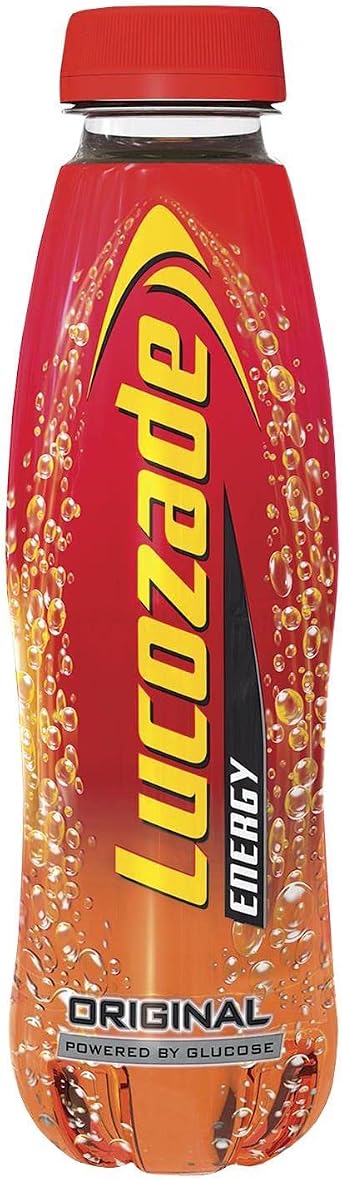Lucozade Energy Original - 24 Bottles x 380ml - Sparkling Glucose Energy Drink - Made with Sugars & Sweeteners - Refreshing & Great Flavour - Carbonated Energy Drink