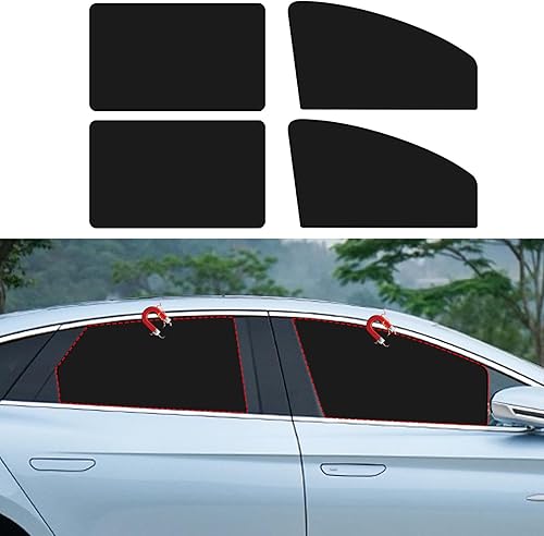Miniatura 1 de LANZMYAN Compatible con 4 parasoles para ventana de automóvil, cortinas magnéticas de privacidad, adecuadas para camping, protección de privacidad,