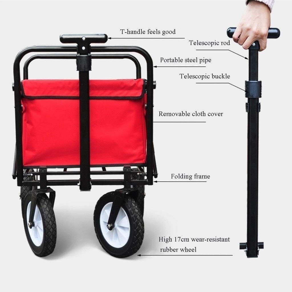Garden Carts Heavy Duty Foldable Garden Trolley Beach Wagon Garden Cart Folding Wagon Foldable Pull Wagon Hand Cart Folding Cart Wagon Truck Wheelbarrow