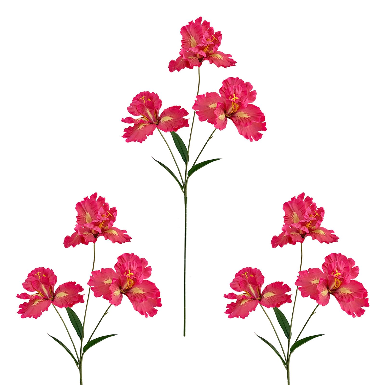 ZEPFJHE Beautiful 3 of Simulated Irises Flower Sturdy Silk Arrangement Fading Resistant Artificial Stems for Parties Realistic Blossomy Decors