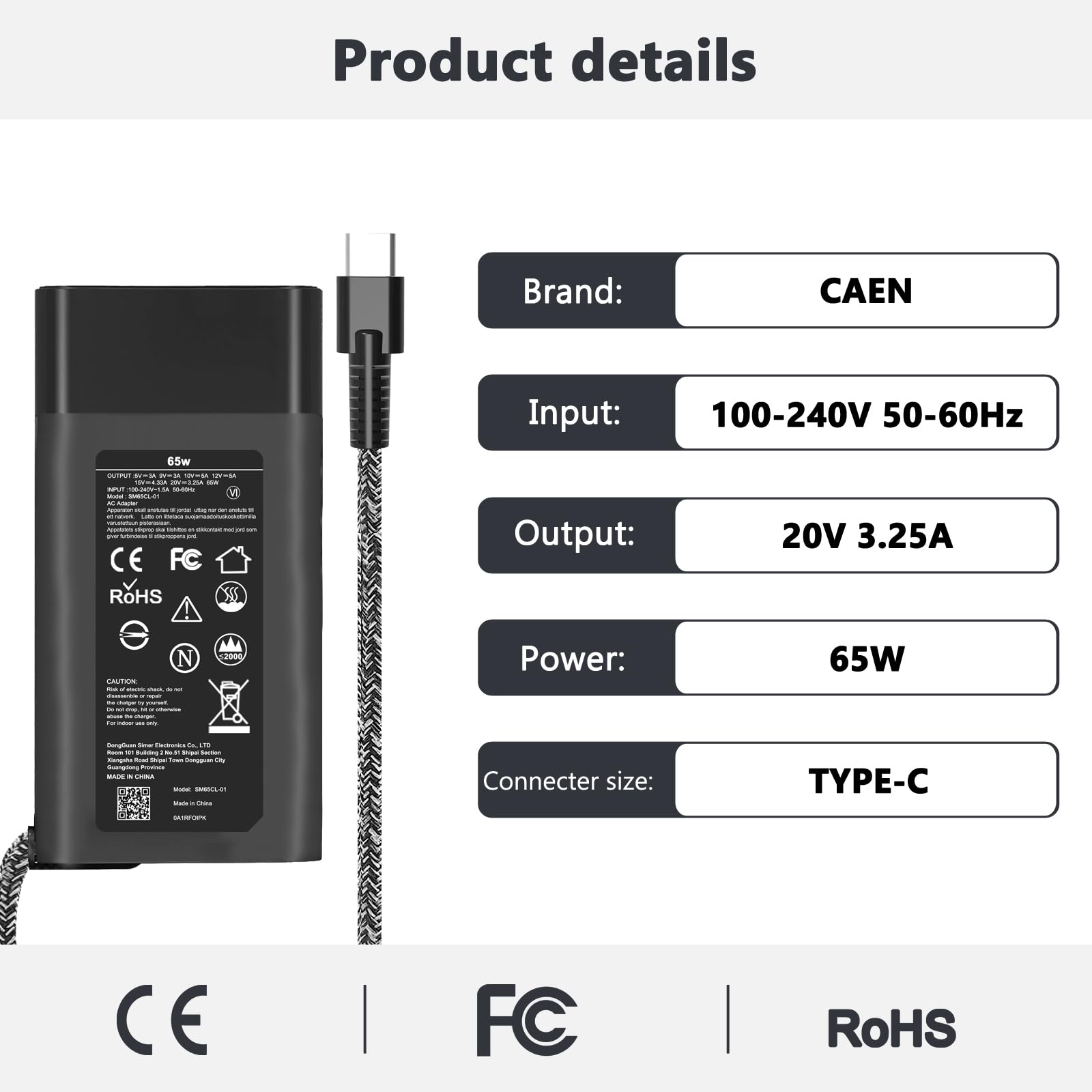 New Slim 65W HP USB C Laptop Charger Replacement for HP Chromebook X360, Envy X360, Elitebook X360, Spectre X360,Elitebook/Chromebook/Elite x2/Envy/ProBook Travel Type C Power Cord Supply