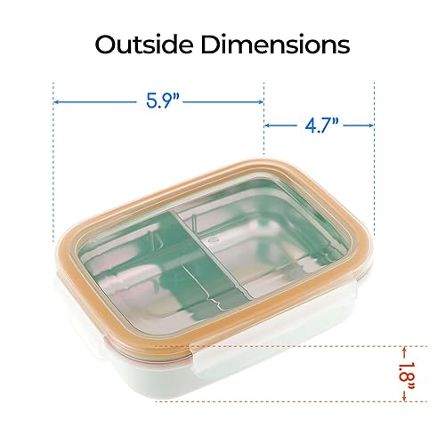 Miniatura 5 de Innobaby Keepin' Fresh - Caja de aperitivos dividida de acero inoxidable con tapa para niños y niños pequeños, sin BPA, 11 onzas, naranja