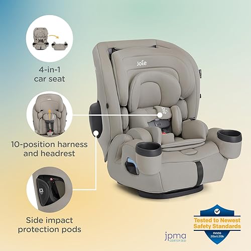 Miniatura 2 de Joie Saffron SI - Asiento de coche 4 en 1 Asiento de coche para bebés a niños pequeños y niños grandes 4 modos, reposacabezas y arnés de 10