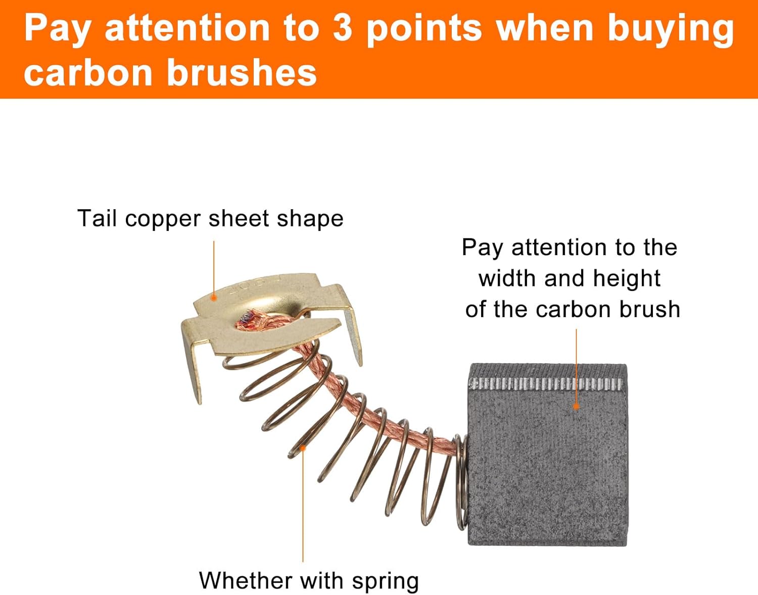 HARFINGTON 4pcs Carbon Brush 17mm x 18mm x 7mm Grinder Brush 203# Electric Motor Replacement Part Angle Grinder Cutting Machine Polisher Brushes for Repair Power Tools