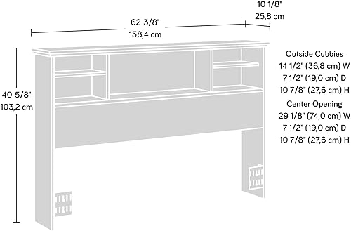 Miniatura 3 de Sauder River Ranch - Cabecera de cama matrimonial Queen, acabado blanco glaciar Blanco (Glacier White),Mango Sindoori,Grand Walnut,Tablón blanco