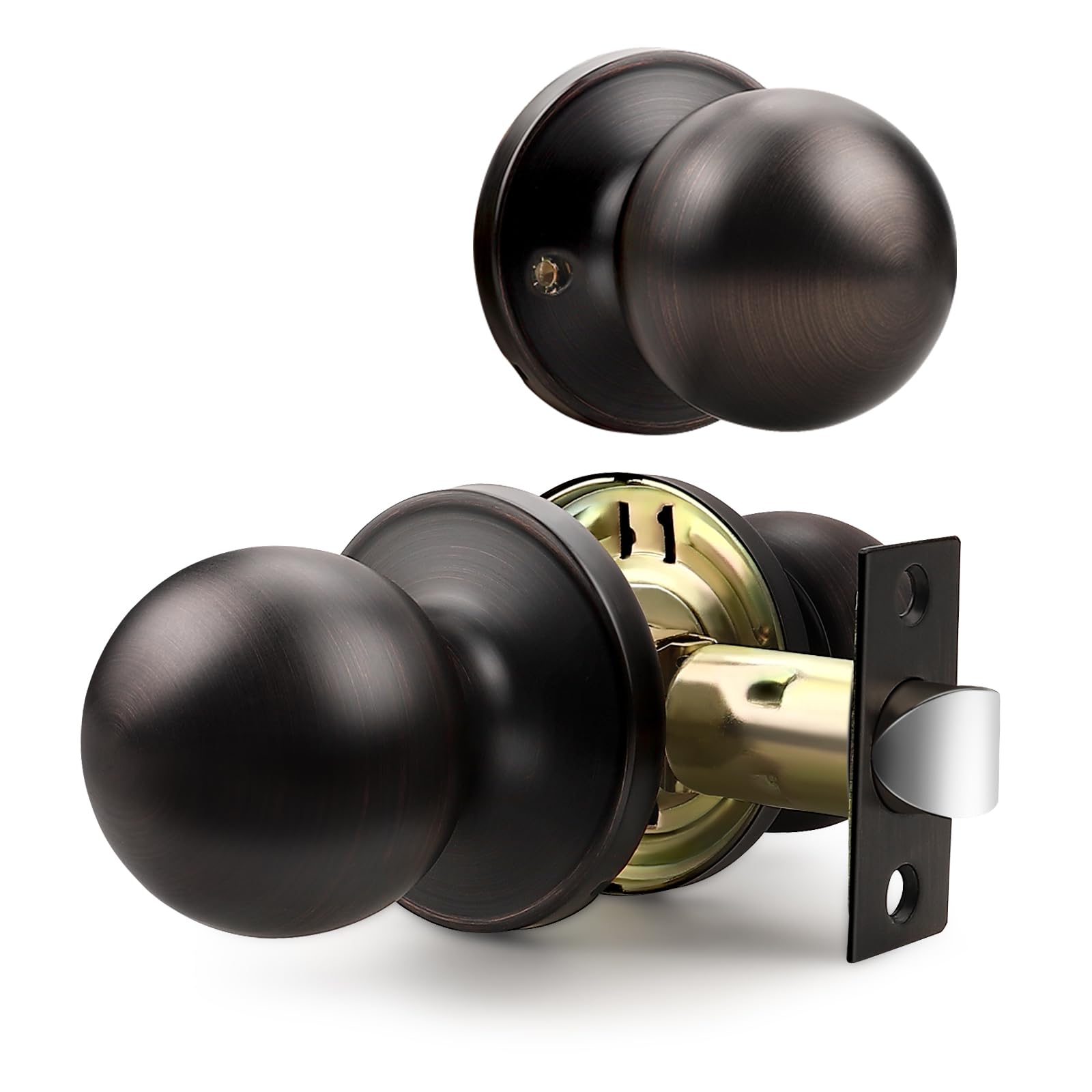 Black Interior Door Knobs - 10 Pack, Keyless Privacy -31