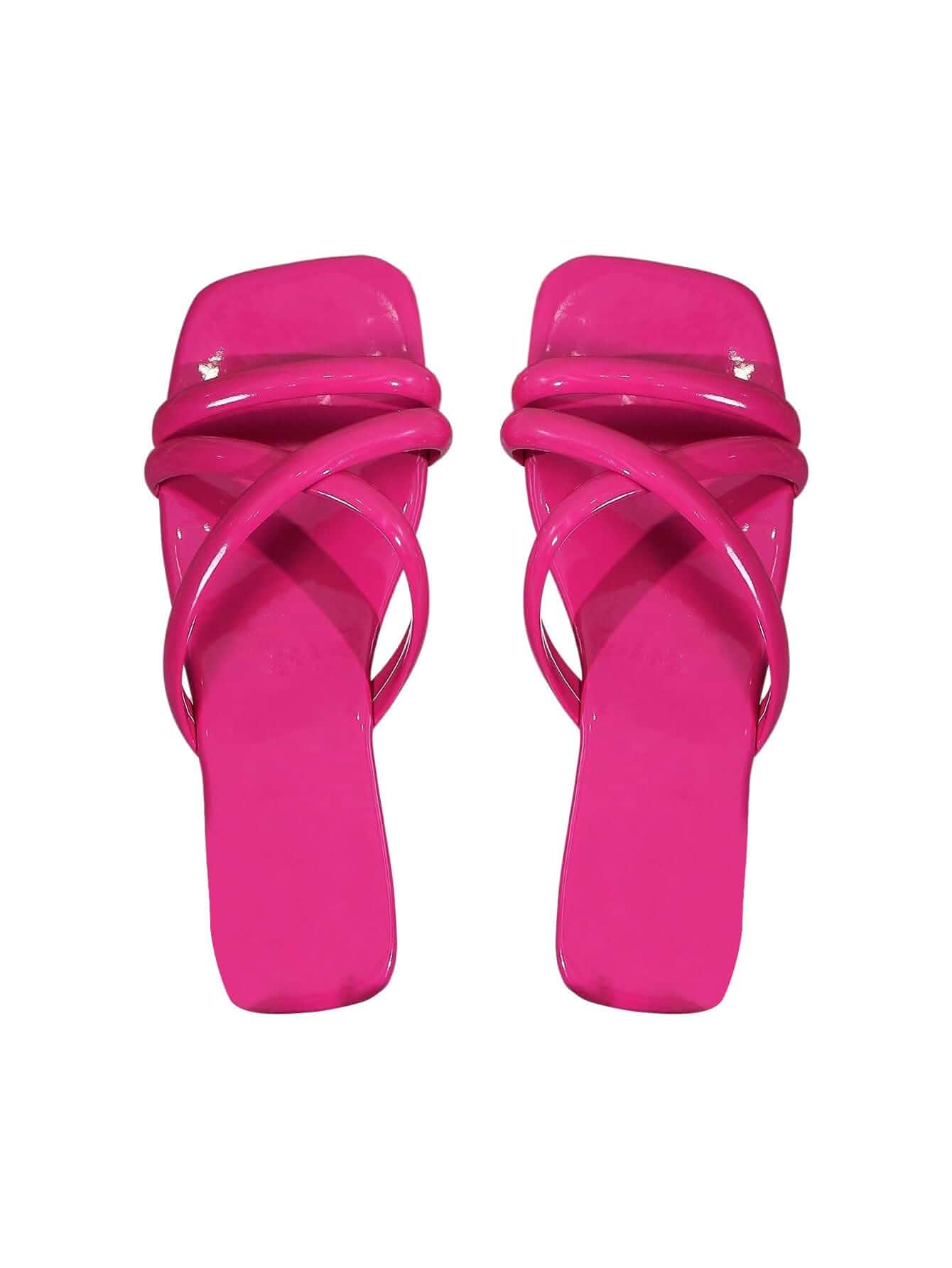 GORGLITTER Women's Strappy Square Open Toe Dressy Vacation Flat Sandals Strappy Sandals for Women, Criss Cross Comfortable Sandals, Summer Beach 2026, Slip on Slides Sandals