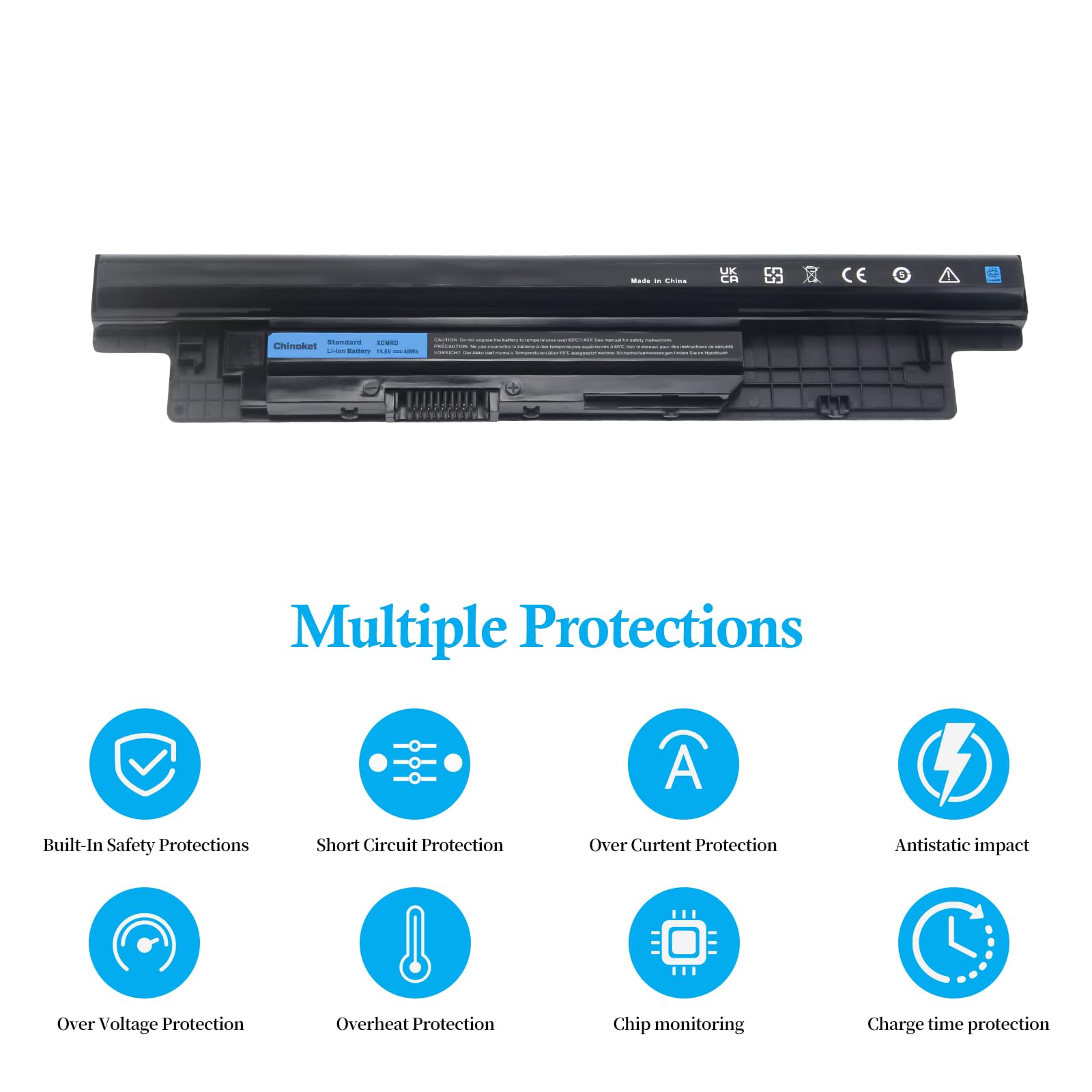 XCMRD MR90Y Laptop Akku für DELL Inspiron 14 3421 3442 3437 14R 5421 15 3521 3531 3537 3542 3543 15R 5521 5537 17 3721 3737 5748 5749 17R 5721 5737 Vostro 2421 2521 3546 Latitude 3540 3440