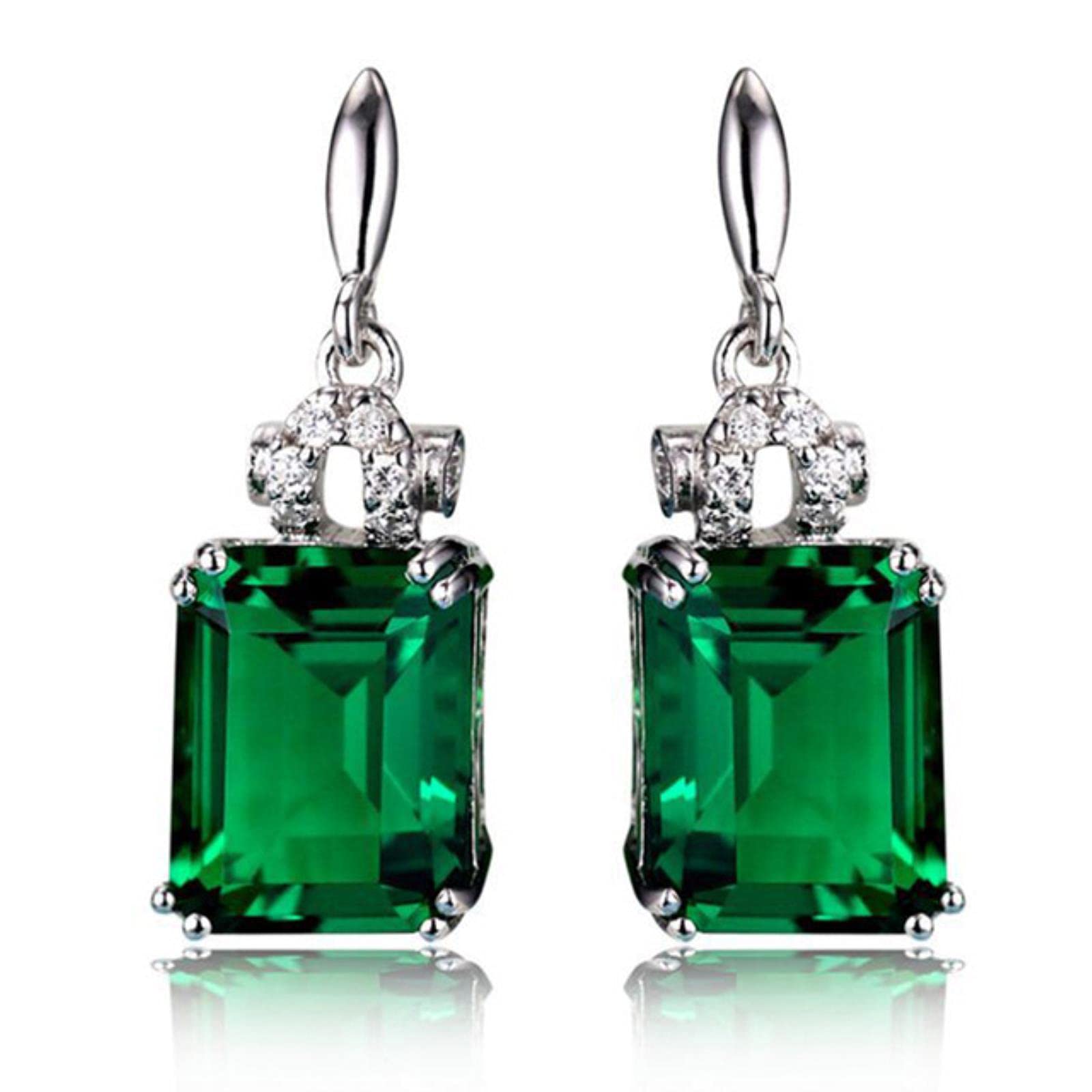 Salan Women's Earrings 925 Silver Jewelry Set For Emerald Ring Necklace Bracelet Gold Color Wedding Jewelry Stones