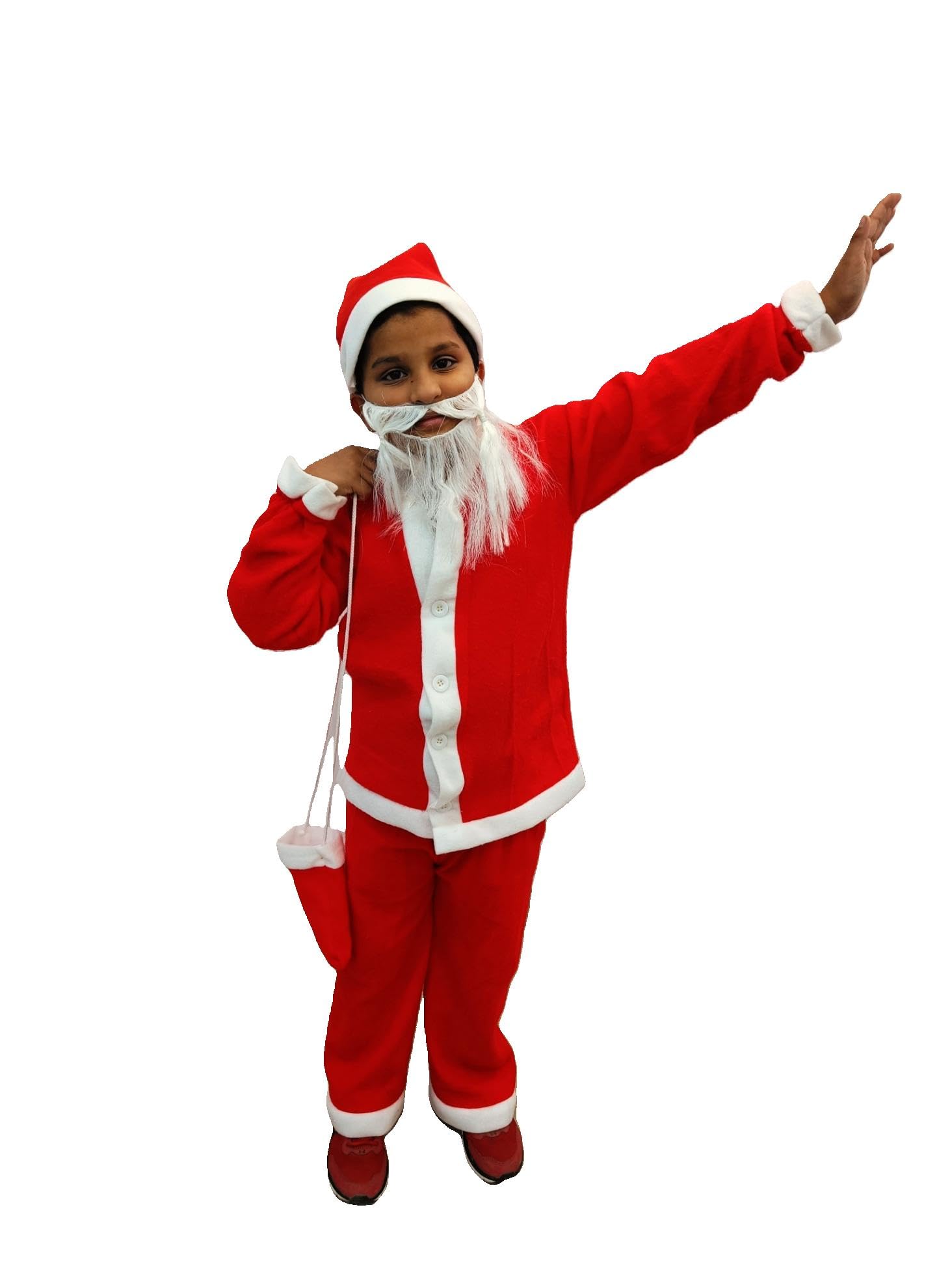 BookMyCostume Santa Claus with Premium Beard Complete Set Christmas Kids & Adults Fancy Dress Costume - Premium 3-4 years