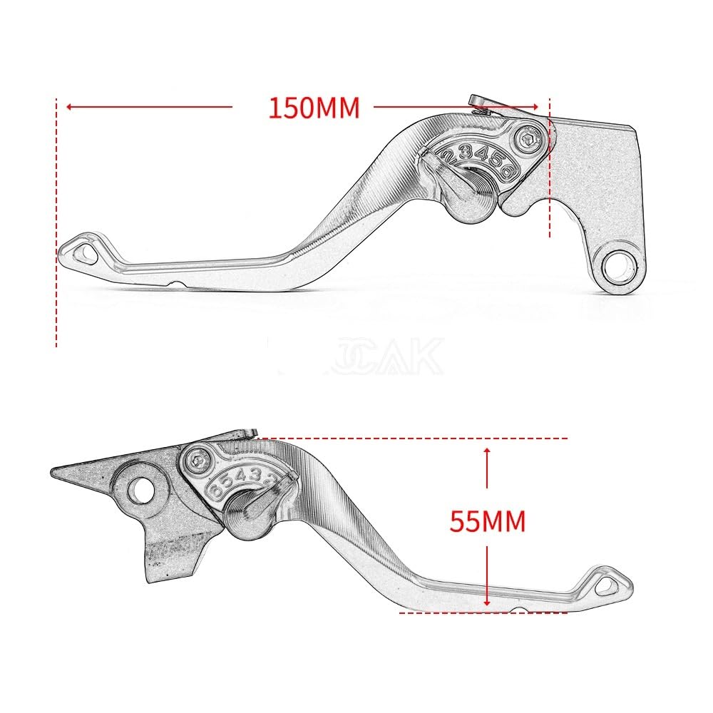 Leva freno frizione moto Leva freno frizione corta/adatta for KTM 790 890 Adventure RS 790 890 ADV R 2019-2023 maniglie regolabili for moto(Black)
