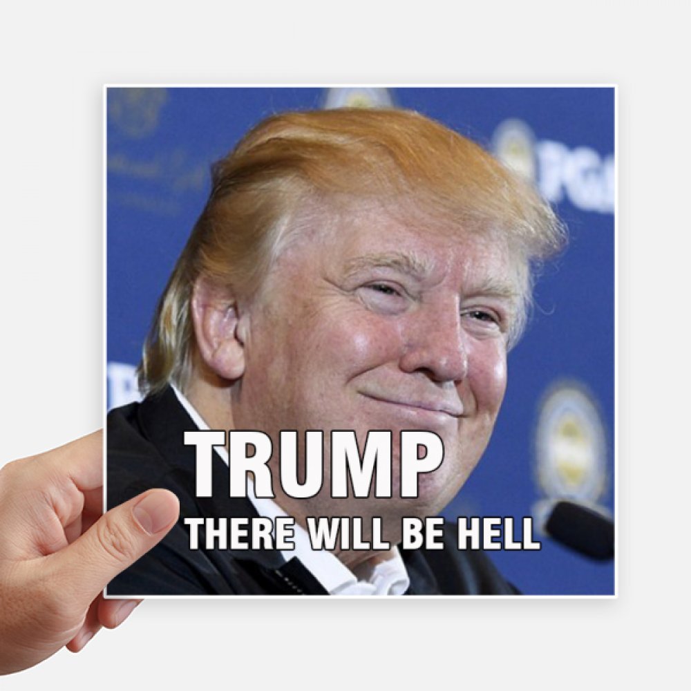 Autocollant carré 20cm Trump sticker déco multicolor pour mur et pc