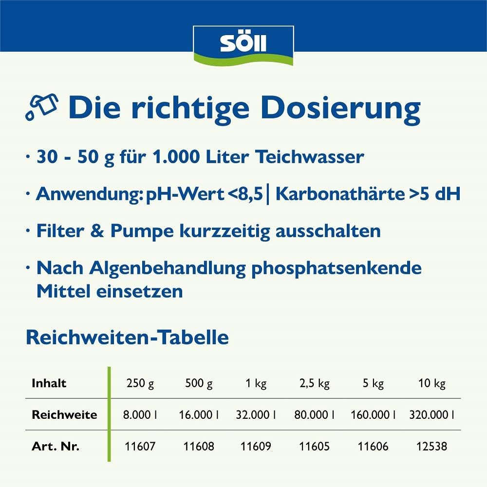 Söll 12538, Prodotto anti alghe filamentose 10 kg