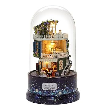 ムーミンフィギュア＆ドールハウス【オルゴール、LEDライト、クリアケース】セット Amazon.co.jp: まるでお城! ドールハウス ミニチュア LEDライト
