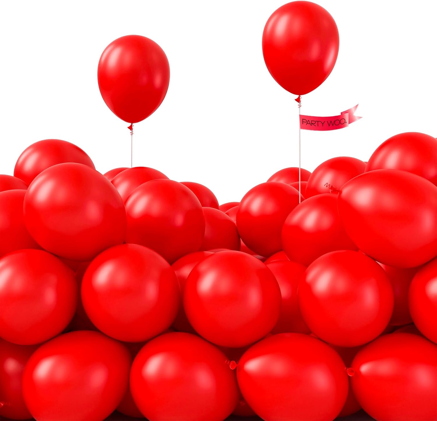 PartyWoo Red Balloons, 50 pcs 5 Inch Matte Red Balloons, Red Latex Balloons for Balloon Garland or Balloon Arch as Birthday Party Decorations, Wedding Decorations, Baby Shower Decorations, Red-Y57