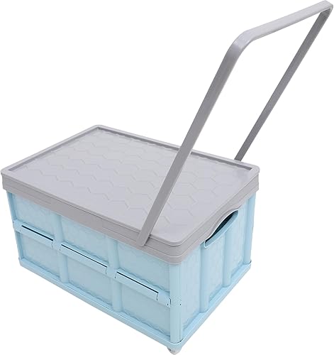 Miniatura 9 de Zerodeko Caja de almacenamiento plegable para leche, caja de almacenamiento plegable con tapa, cubo organizador con rueda y asa para ropa,