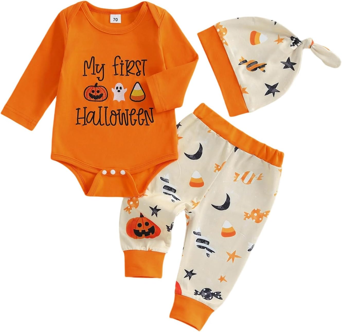 Newborn Baby Boy Easter Outfit Bunny Egg Lamb Cross Print Long Sleeve Romper Pants Infant Onesie Bodysuit Clothes