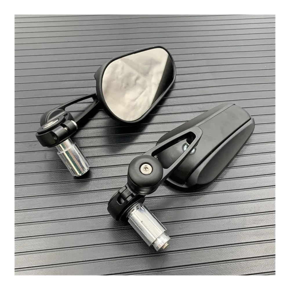 Espejos retrovisores de CNC negro carbono con vidrio transparente para manillar de scooter retro 8