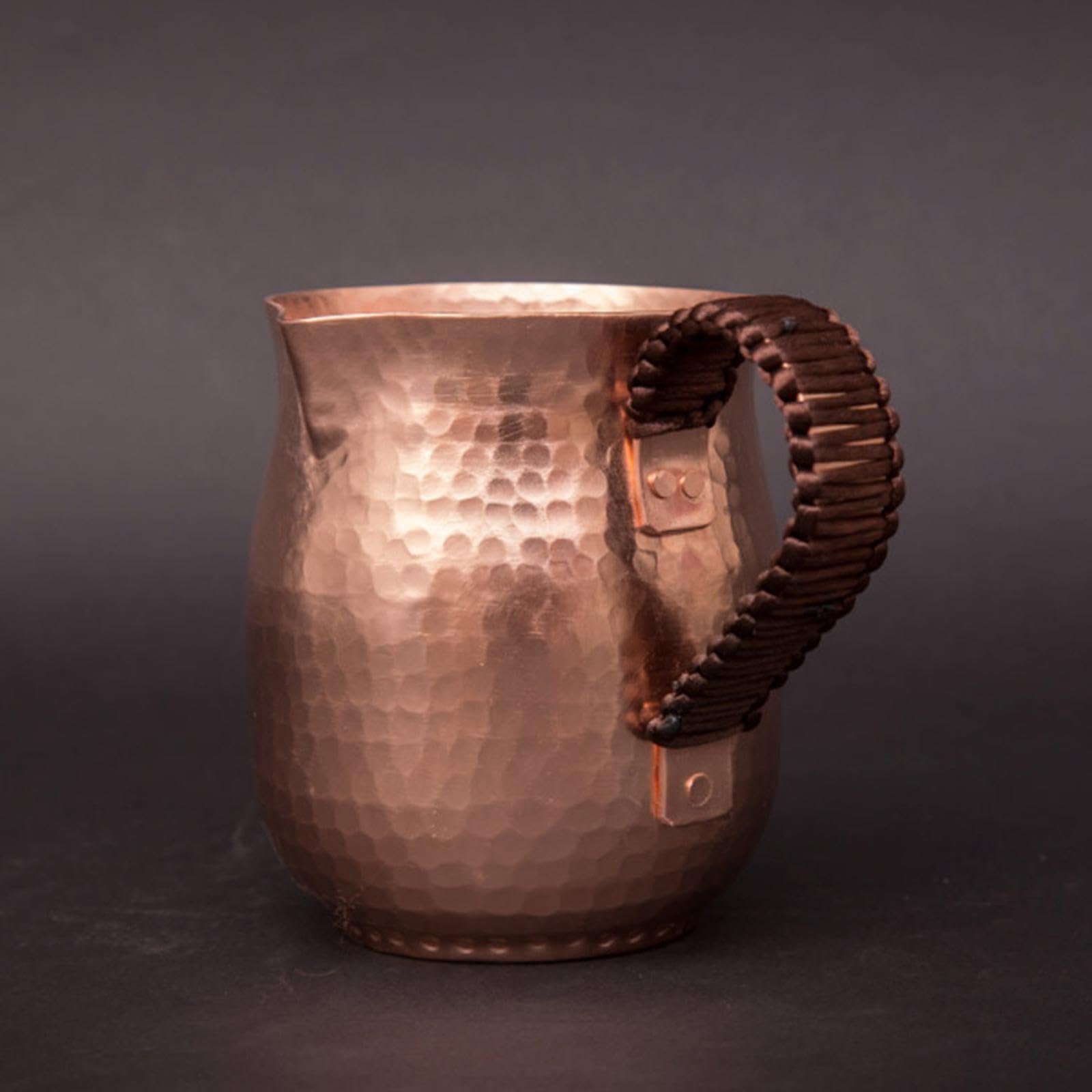 Tazza da tè classica in rame, martellata, splendida lavorazione artigianale, per appassionati e amanti del caffè, brocca per schiumare il latte, 800 ml