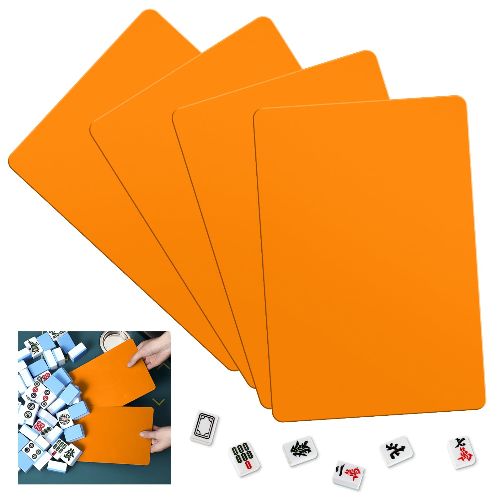 Seenelling 2026 Mahjong Tile Mixer Shuffler for Mixing, Orange, 4 Pcs