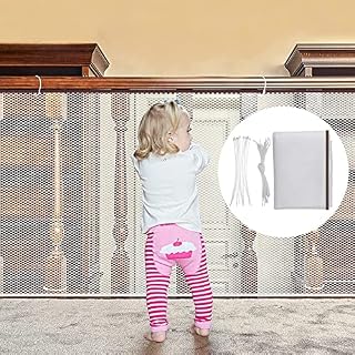 Child Safety Net, 10ft x 2.5ft Durable Outdoor Balcony Banister Stairs Guard Protective Netting for Kids Baby Toys Pets, Easy to Install and Use with More Ropes Ties, Sturdy Mesh Rail Guard (White)