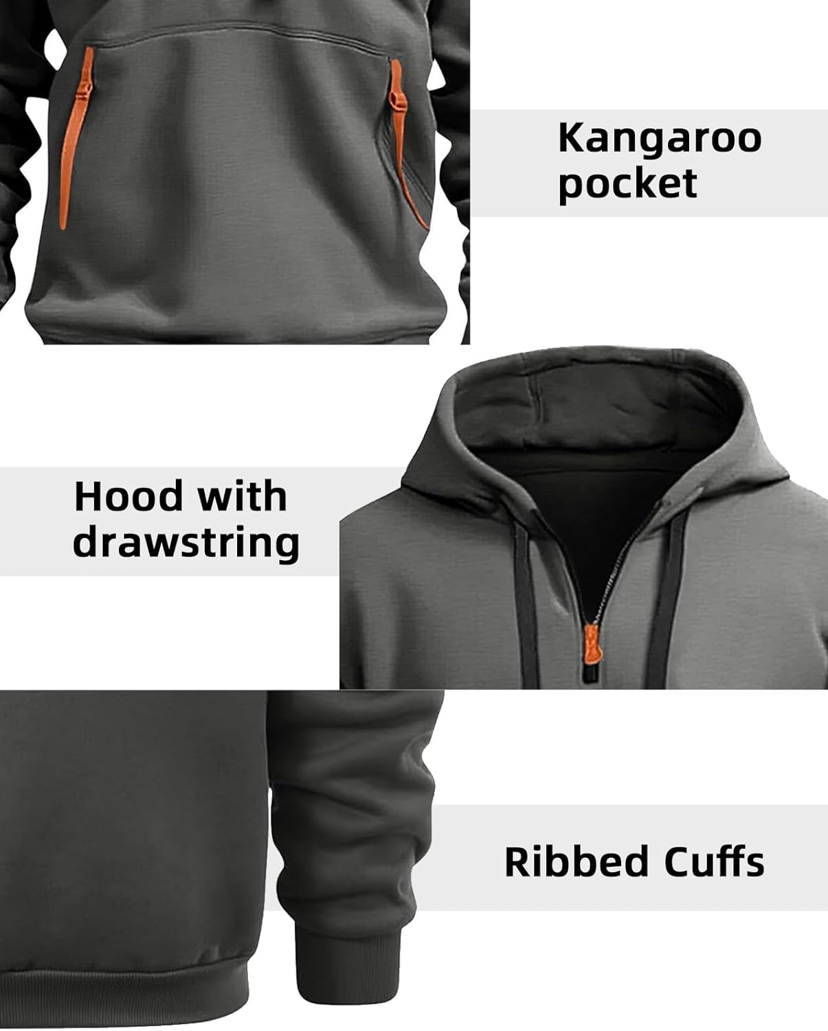 Tactical Hoodies For Men Quater Zip Up Pullover Sweatshirt Casual Workout Mens Hoodies with Pockets - Image 6