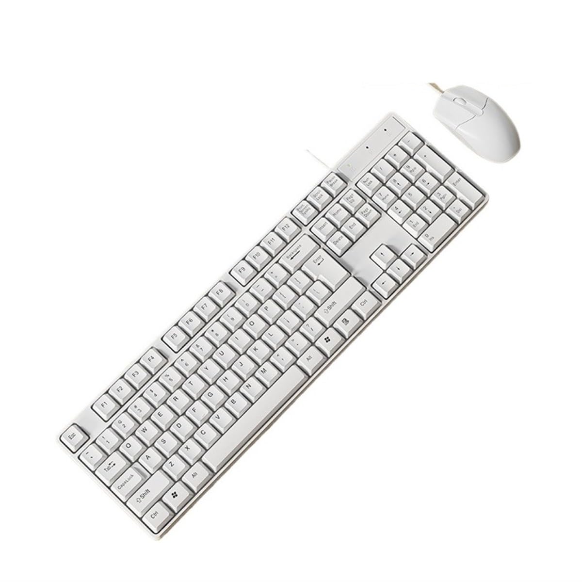 Klawiatura i Mysz do Gier, Zestaw Klawiatury I Myszy Przewodowy Komputer Biurowy Notebook Zewnętrzna Gra Uniwersalna Wodoszczelna Klawiatura i Mysz(White)