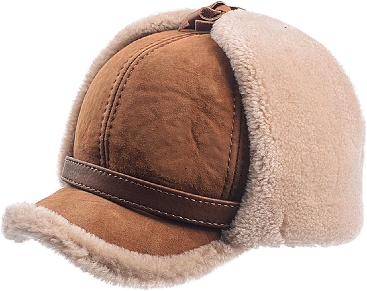 Ear Flap Hat for Outdoor Sport Thicken Skull Caps Windproof Hiking Skiing Caps Headwear Thicken Sheepskin Wool Hat Thermal Multicolor