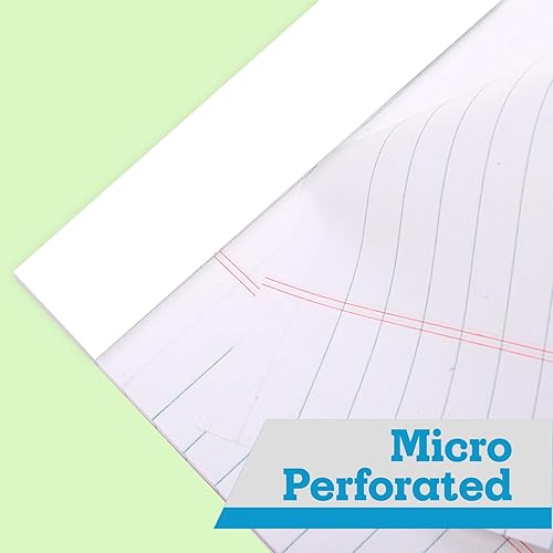 Miniatura 10 de KAISA Bloc de escritura Quad Legal, bloc de 8.5 x 11.75 pulgadas, bloc de papel reciclado, bloc canario, 6 bloc de canario, KSU-7532