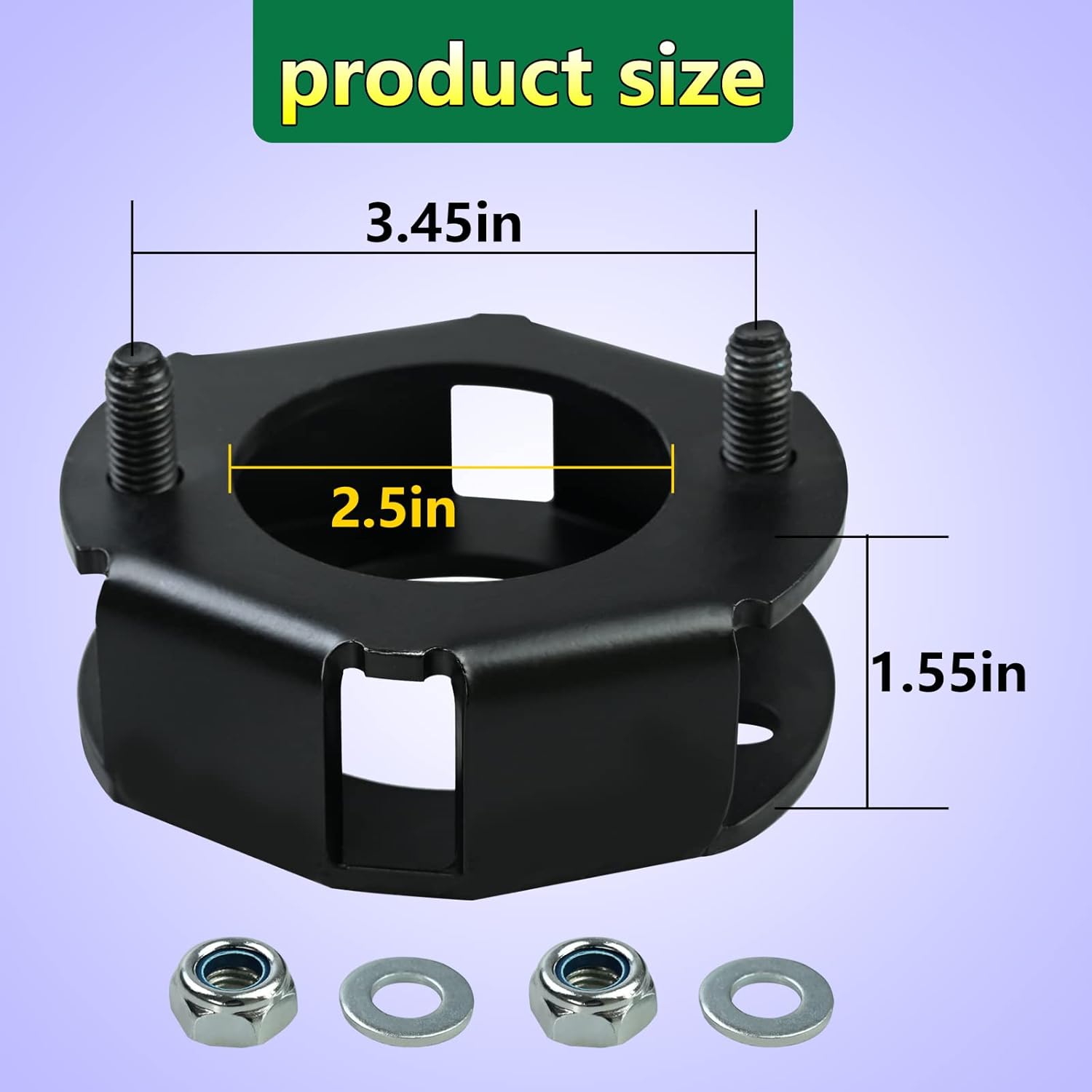 2 Pcs Front 2" Lift Leveling Spacer Kit Compatible with 1990-2019 Kawasaki Mule 2500 2510 3000 3010 4010 4000,Vanshly