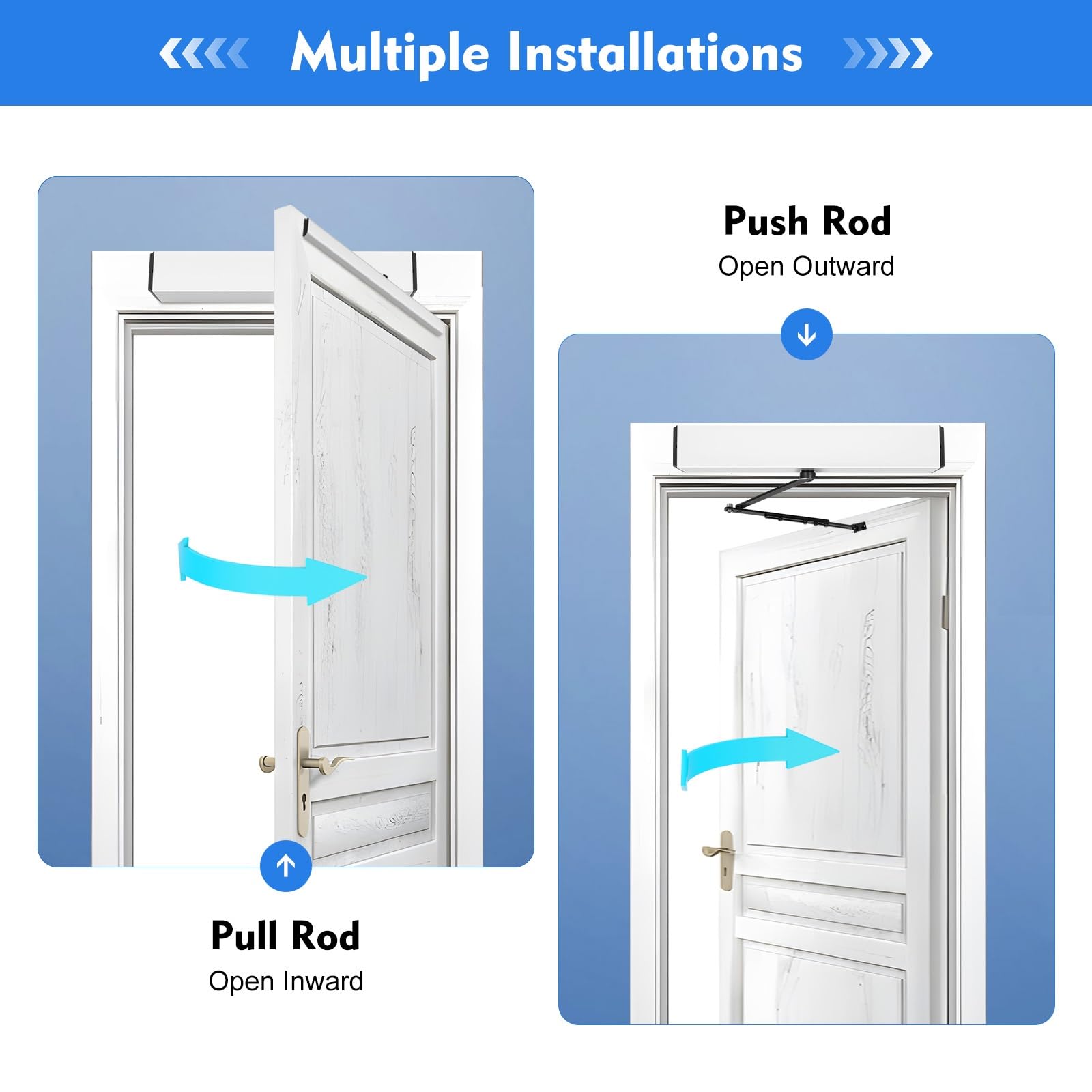 Abridor automático de puerta oscilante con control remoto, control de acceso y motor resistente para puertas exteriores residenciales y comerciales