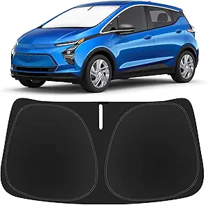 Sun Shade for Chevy Bolt 240T Reflective Windshield Cover Custom Fit 2017-2024 2025 Chevrolet Chevy Bolt EV LT, Premier Hatchback Accessories Sun Visor Front Window UV Rays Blocker