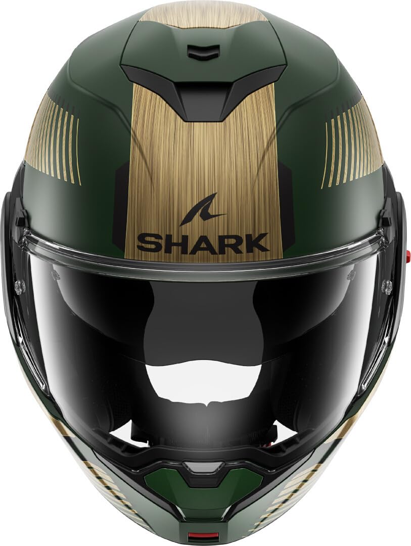 SHARK, Casque Moto Modulable OXO SIKTER Green Chrome Gold GUQ, L
