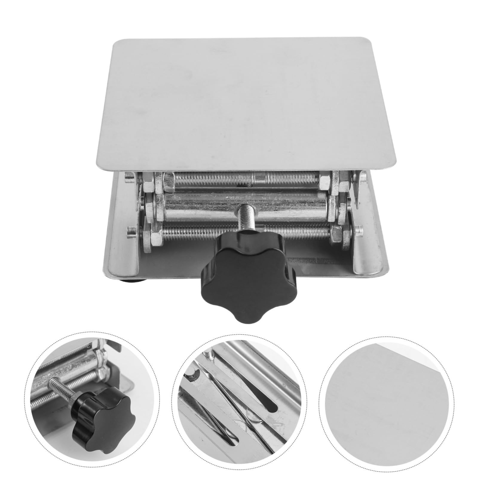 Cabilock Piattaforma Elevatrice in Inox per Laboratorio Supporto per Scientifici e Martinetto Forbice per Esperimenti Chimici e Biologici
