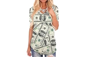 Money Costume T-shirts for Women: Sporty and Stylish Dollar Print Apparel