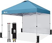 Vista 40 de CROWN SHADES - Toldo desplegable de 8 x 8 pies con 1 pared lateral, tienda de campaña de playa que se arma con solo presionar un botón, glorieta