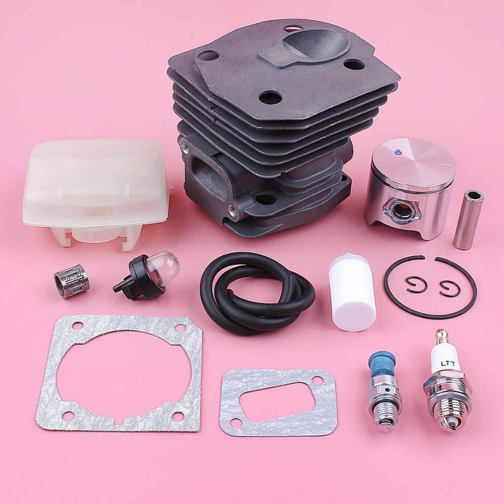 Kit de pistón de cilindro de 44 mm, for Husqvarna 350 351 353 346XP Línea de filtro de combustible de aire Válvula de descompresión Motosierra Reemplazar pieza de repuesto Pistón de cilindro d