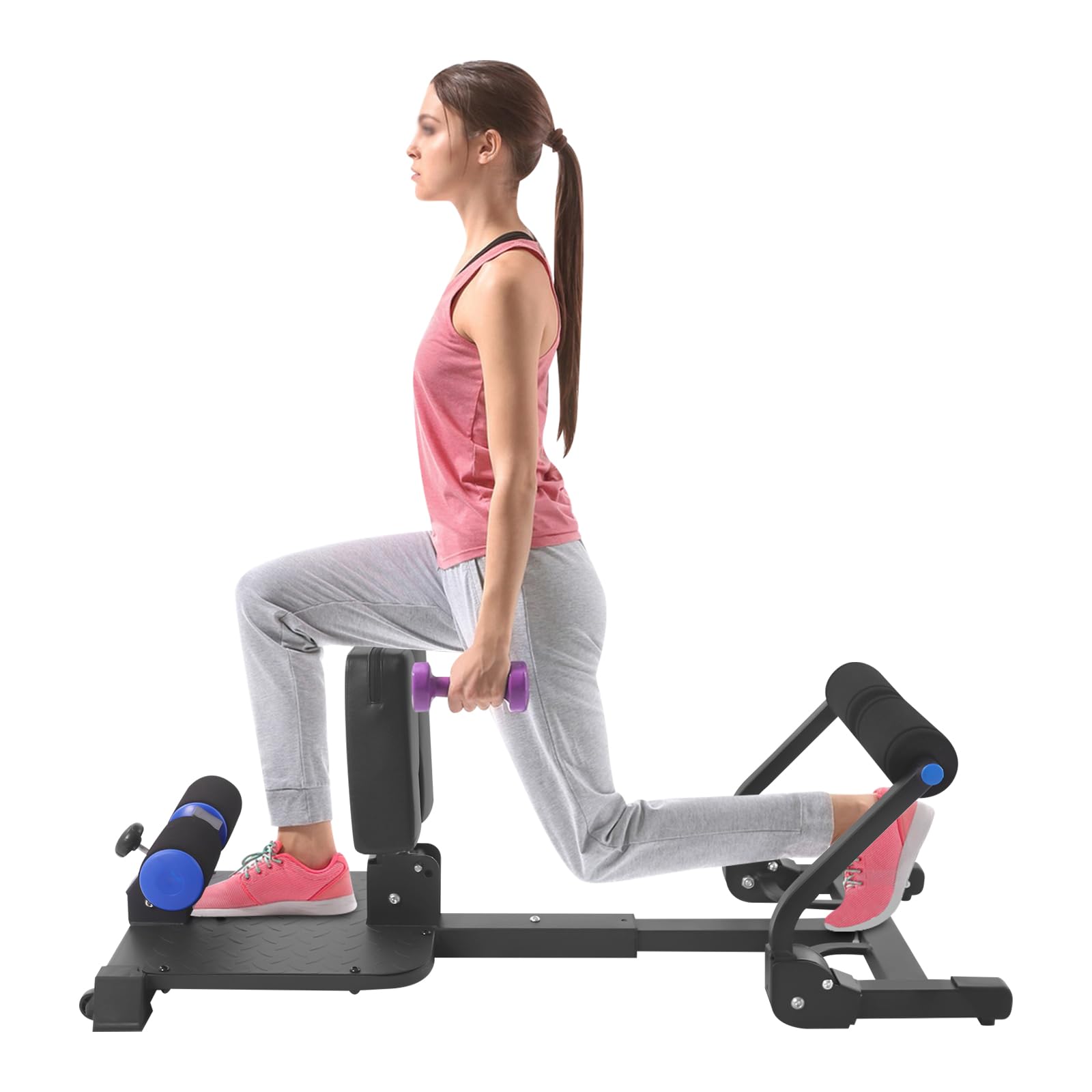 Banco de sentadillas plegable con bandas de fitness, dispositivo de entrenamiento ajustable para abdominales, estación de entrenamiento para el hogar, oficina, gimnasio