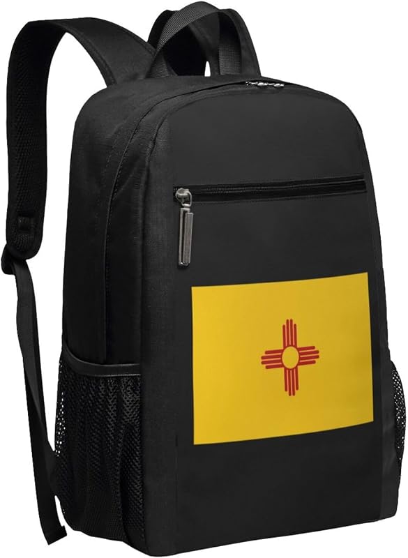 New Mexico State Flag Travel Laptop Backpack, Business Anti Theft Slim Sturdy Laptops Backpacks, College Computer Bag Gift for Men & Women Fits 17 Inch Notebook,Black