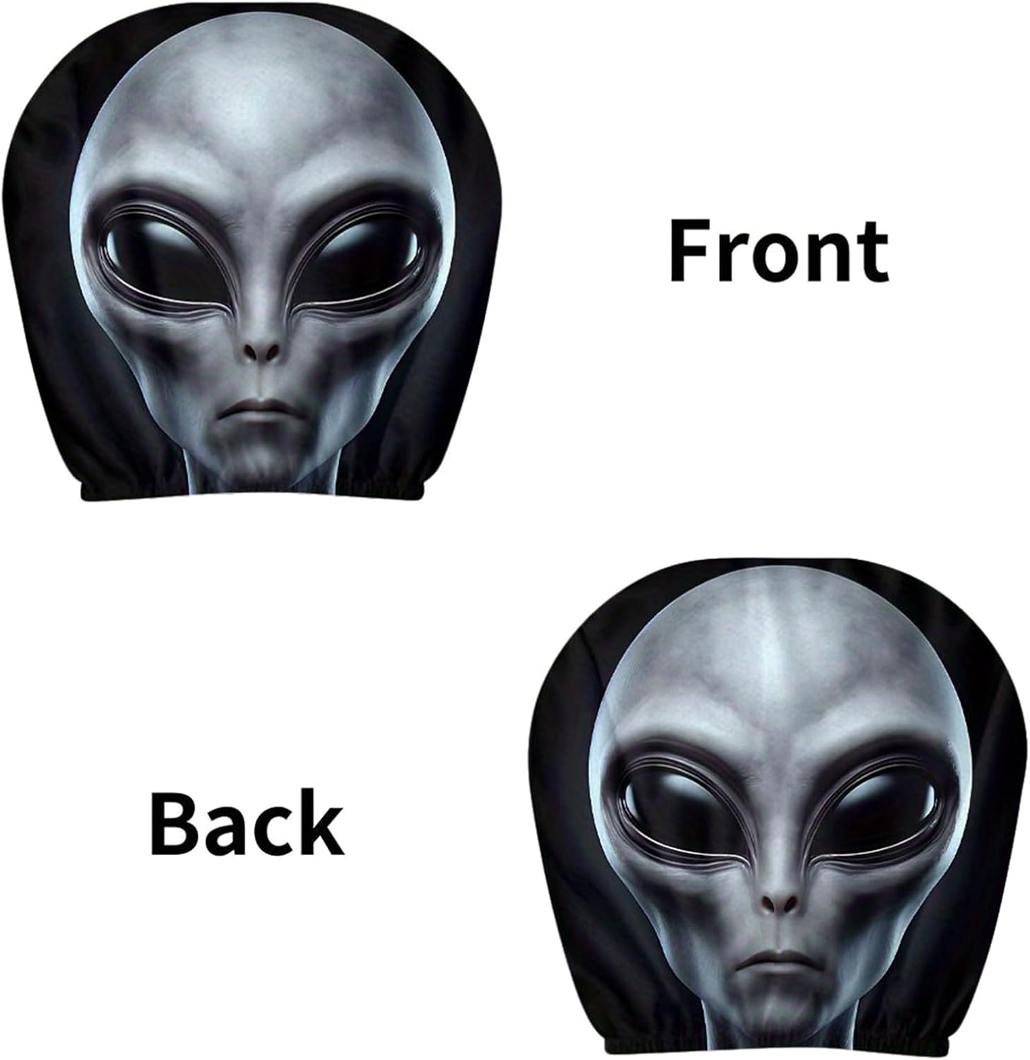Alien Car Accessories Funny Car Headrest Covers Set of 2, Polyester Vehicle Auto Protectors for Humorous Decoration, 10.24x11 Inches image 5