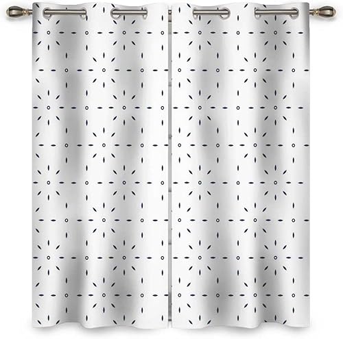 Miniatura 2 de Cortinas pastel para Sala 2 paneles de líneas geométricas de celosía cortinas modernas para exteriores decoración de interiores de 85 pulgadas de