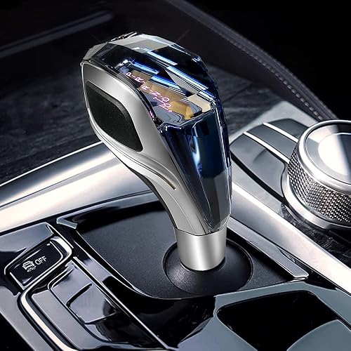 Miniatura 8 de Sakali Pomo de palanca de cambios de cristal de corte de diamante, perilla de palanca de cambios LED activada al tacto, se adapta a la mayoría de