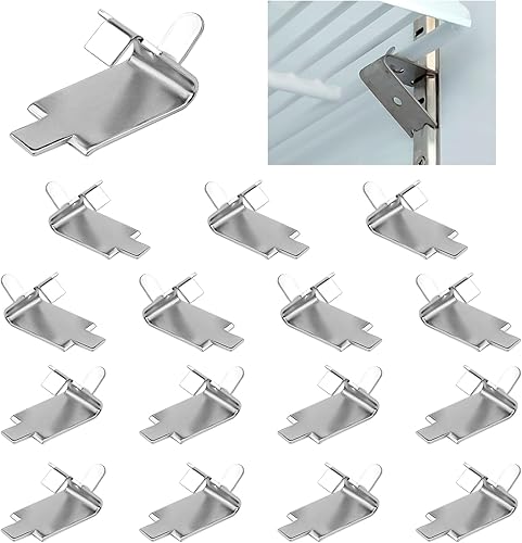 920158 Clips para estante de congelador para refrigerador y congelador Clips de soporte de estante de acero inoxidable, paquete de 16 por Cenipar