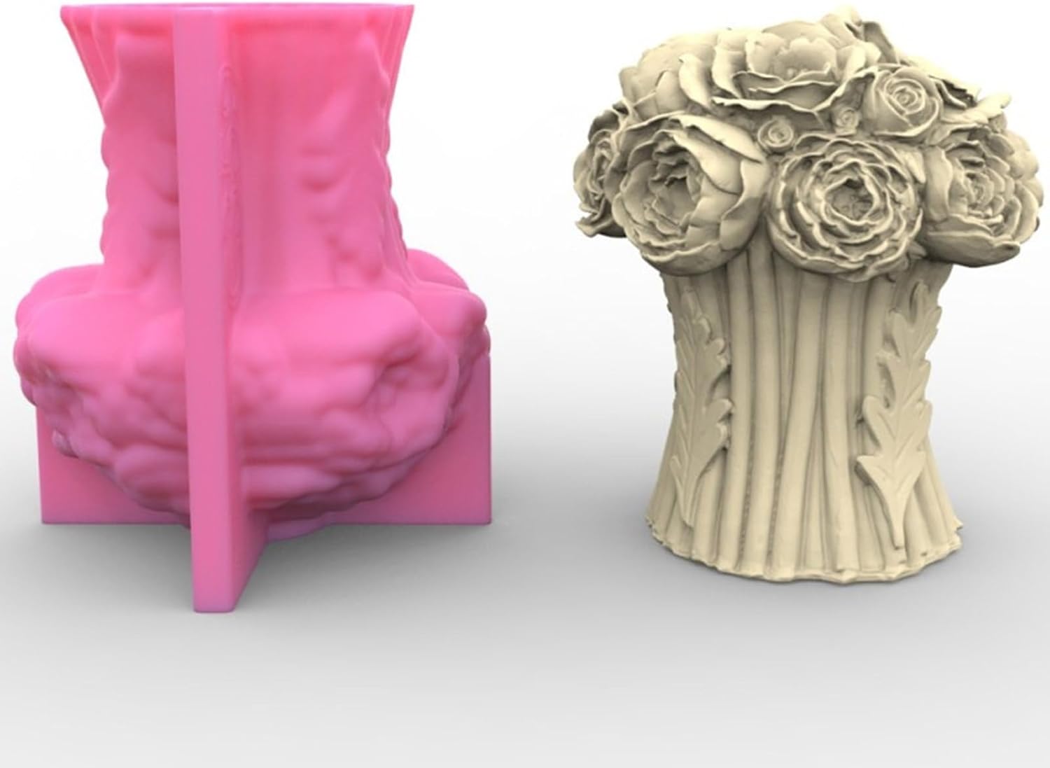 フォートゲート ローズフラワーシリコンモールド 香り付きキャンドル型 テーブルオーナメントツール 石膏製作用品 ノンスティック 立体