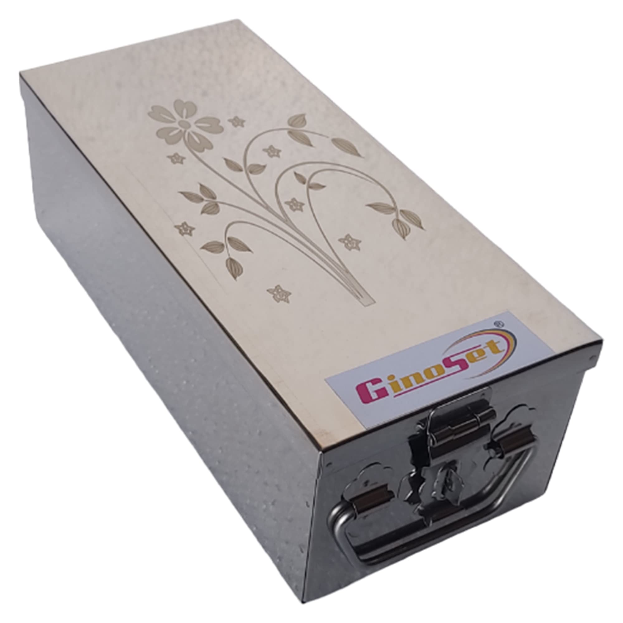 GinoSet® Stainless Steel Locker Boxes Jewellery Boxes Cash Peti. Size - 8 Inch, With Laser Printed Design (Steel) (B09NWDXP93) Amazon Price History, Amazon Price Tracker