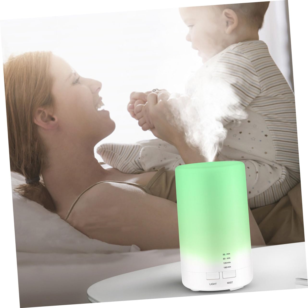 Beaupretty Difusor de Aroma Creativo para Dormitorio y Oficina, Humidificador Silencioso de 70ml Función Decorativa y Material PP Blanco